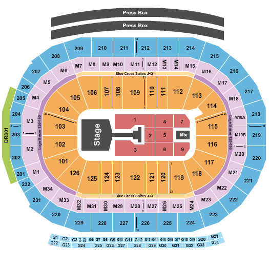 Little Caesars Arena Jonas Brothers Seating Chart